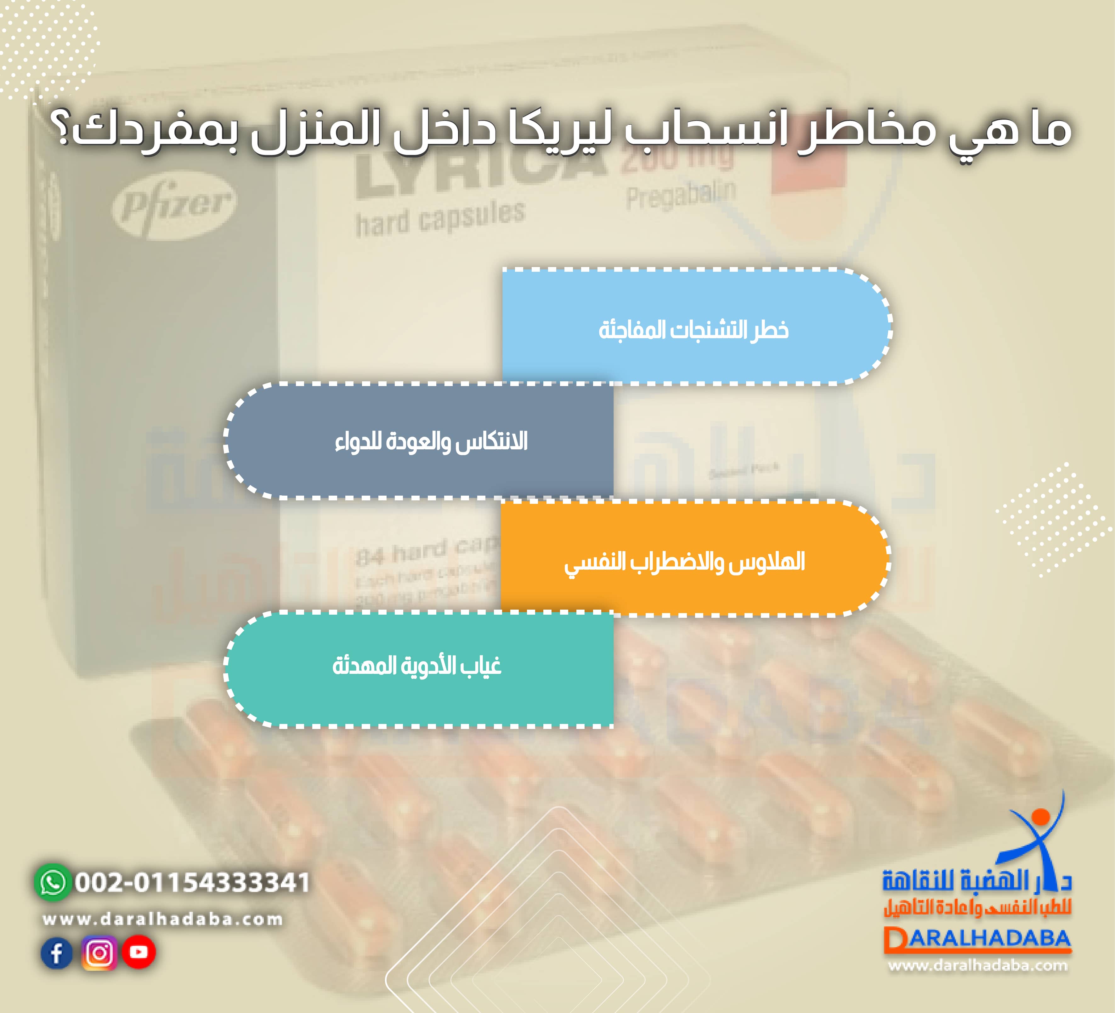 ما هي مخاطر انسحاب ليريكا داخل المنزل بمفردك؟